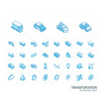 transport and transportation isometric line icons vector image