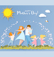 happy mothers day card paper cut style vector image