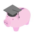 smart money saver icon in isometric 3d style vector image