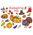 thanksgiving traditional celebration symbols vector image