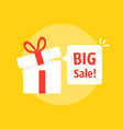 big sale bubble with open gift box vector image vector image