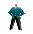 close-up of man standing vector image