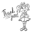 drawing girl with flower says thank you vector image