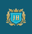 monogram jh letters - concept logo template design vector image