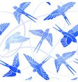flight of swallows - watercolor pattern vector image