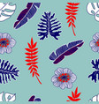 floral and tropical seamless pattern vector image