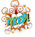 word yikes on comic cloud explosion background vector image