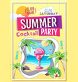 disco summer cocktail party poster vector image