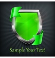green shield on black vector image vector image