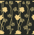 seamless floral pattern with hand drawn lotus vector image