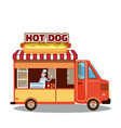 street food truck van fast delivery vector image