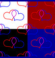 two hearts seamless pattern vector image vector image