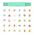 flat shopping icons vector image