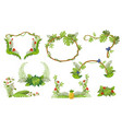 tropical plants frame set vector image vector image