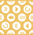 yellow white arrow circles seamless pattern vector image