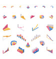 chart elements isometric set vector image vector image