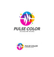 colorful pulse logo minimalist vector image