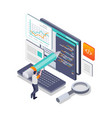 creative male isometric concept writing vector image vector image