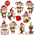 set of isolated funny monkey icons vector image vector image