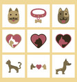 assembly flat icons dogs cats pets vector image vector image