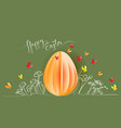 hand drawn flowers with paper egg butterfly vector image vector image
