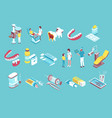 dentistry isometric elements collection vector image vector image