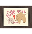 love you mom greetings card with animals mothers vector image vector image