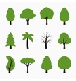 tree icons set vector image vector image