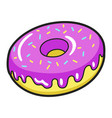 icing donut bright icon delicious cake vector image vector image