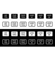 4k hd ultra hd full 8k video resolution icons vector image vector image