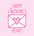 happy valentines day - envelope with heart vector image vector image