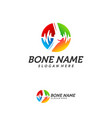 bone joint pulse logo design inspiration vector image