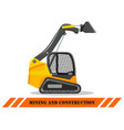 skid steer loader detailed heavy vector image