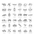 transport vehicle and delivery elements - minimal vector image vector image