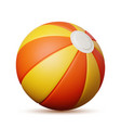 yellow-orange realistic beach ball isolated vector image