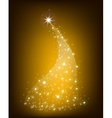 christmas gold tree with stars vector image