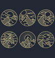 mountain vintage line art vector image vector image