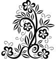 floral tattoo symbol vector image