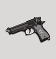 handgun with a skull on side vector image