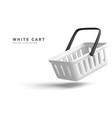 realistic shopping cart is flying isolated vector image