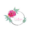 Vintage Round Frame With Pink Rose Royalty Free Vector Image