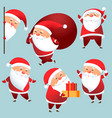 christmas santa characters vector image vector image