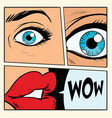 comic storyboard woman wow surprised vector image