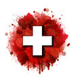 flag switzerland on red paint splashes vector image vector image