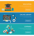 flat design concept for education online library vector image