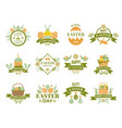 set of vintage labels and badges of easter theme vector image