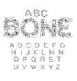 bone abc skeleton font letters anatomy skull vector image