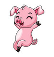 cartoon little pig a dancing vector image