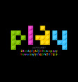 plastic construction blocks font toy alphabet vector image