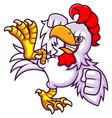 rooster fighter kicking vector image